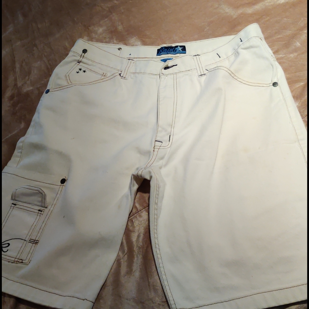 White denim shorts